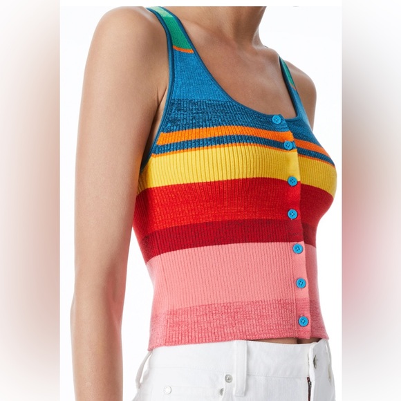 ALICE + OLIVIA Daryn Button Crop Top - Size Small - Picture 4 of 6